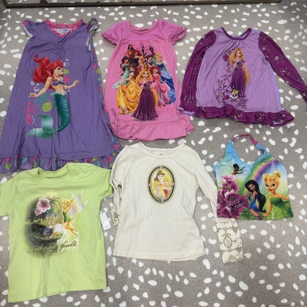 Vintage y2k Disney Store princesses fairies tinkerbell ariel tee girls dress top